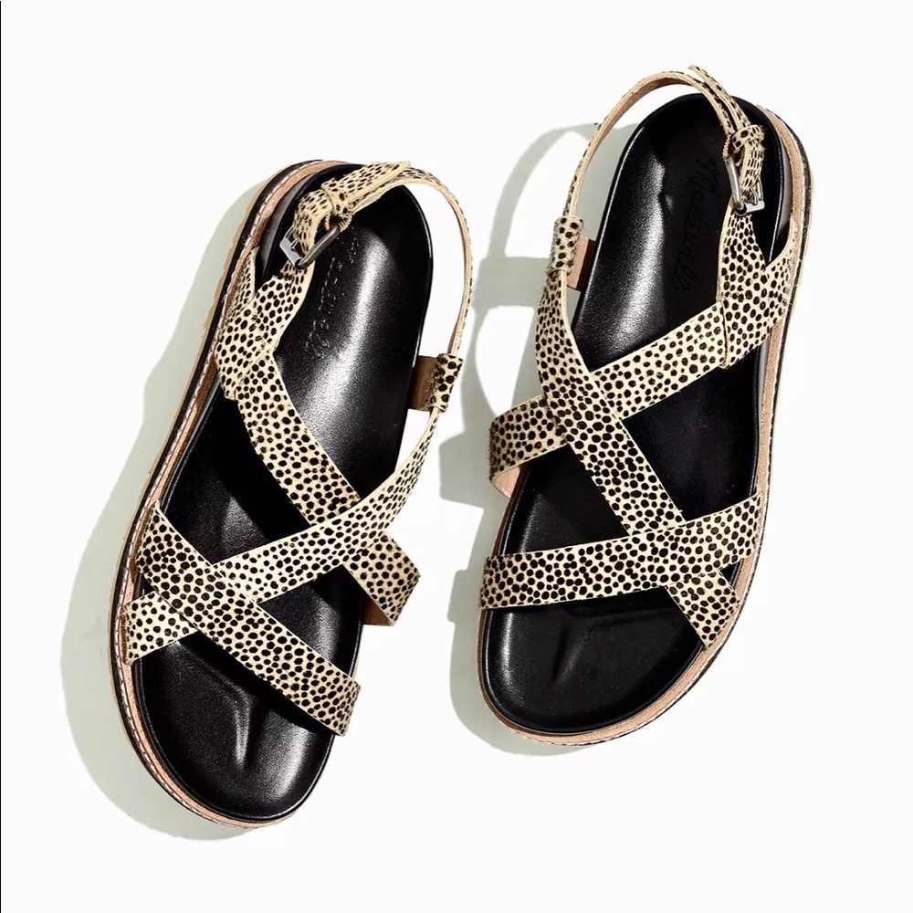 The Aubrey Sandal in Spotted Calf Hair